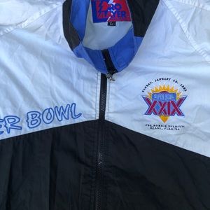Vintage Pro Layer Windbreaker Jacket 1995 Super Bowl XXIX Joe Robbie Stadium